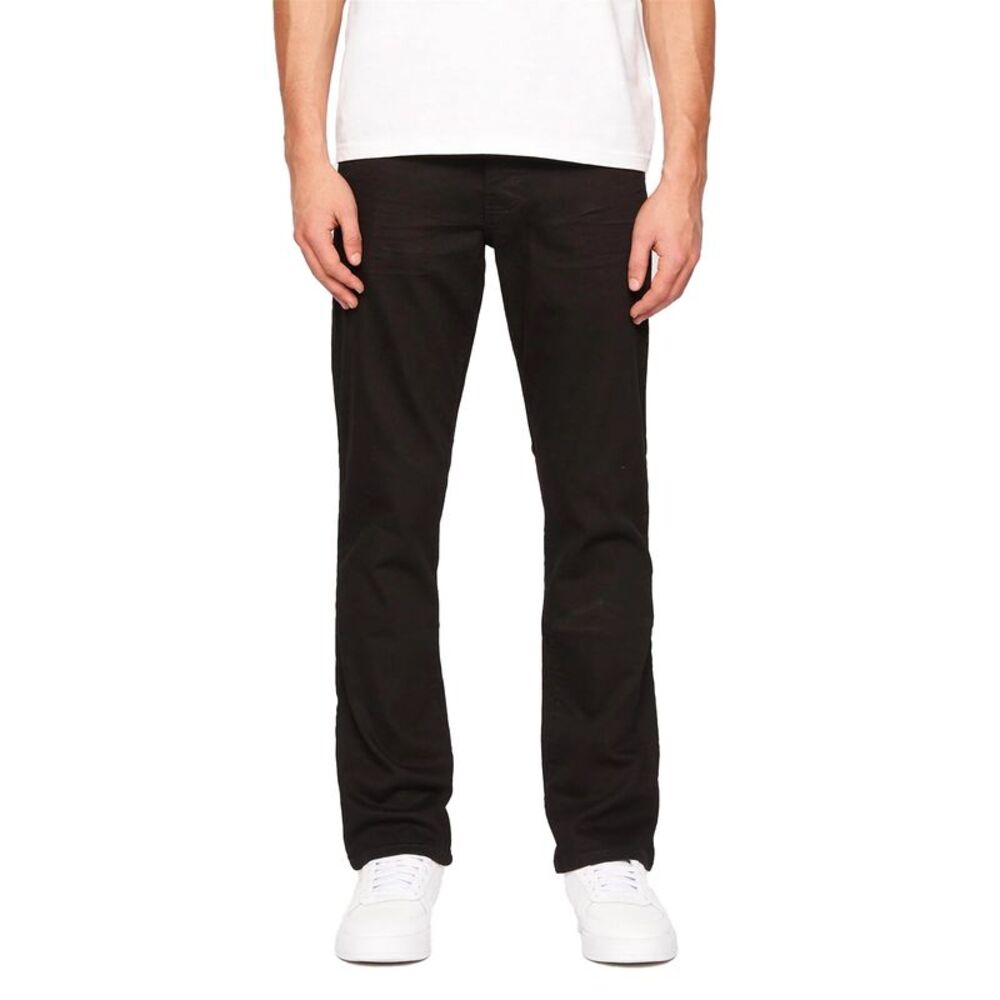 Crosshatch Mens Princed Denim Jeans / Solid Black